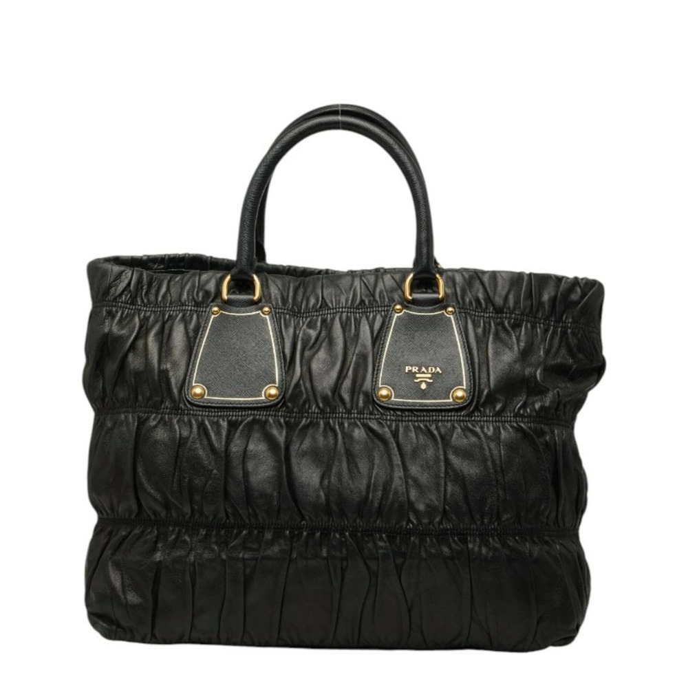 Prada Gaufre Tote Bag Black Leather Saffiano